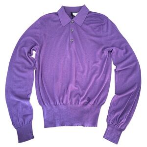 Versace Collection Purple Cashmere Polo Sweater NWT Unisex S/M
